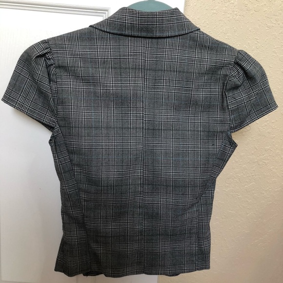 Short sleeve plaid blazer - Picture 3 of 4